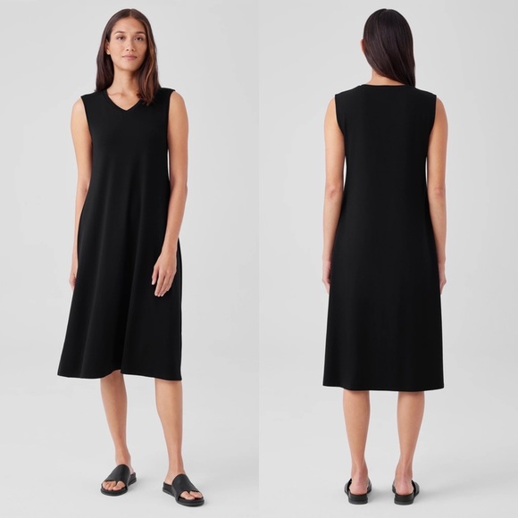 Eileen Fisher Dresses Nwt Eileen Fisher Stretch Jersey Knit Vneck Tank Dress Poshmark